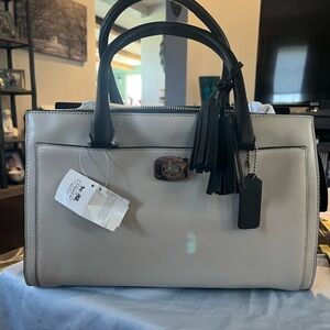 Coach Black and Cream Satchel